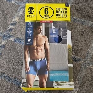 Izod Men's Blue and Gray Boxer Briefs - 6 Pack